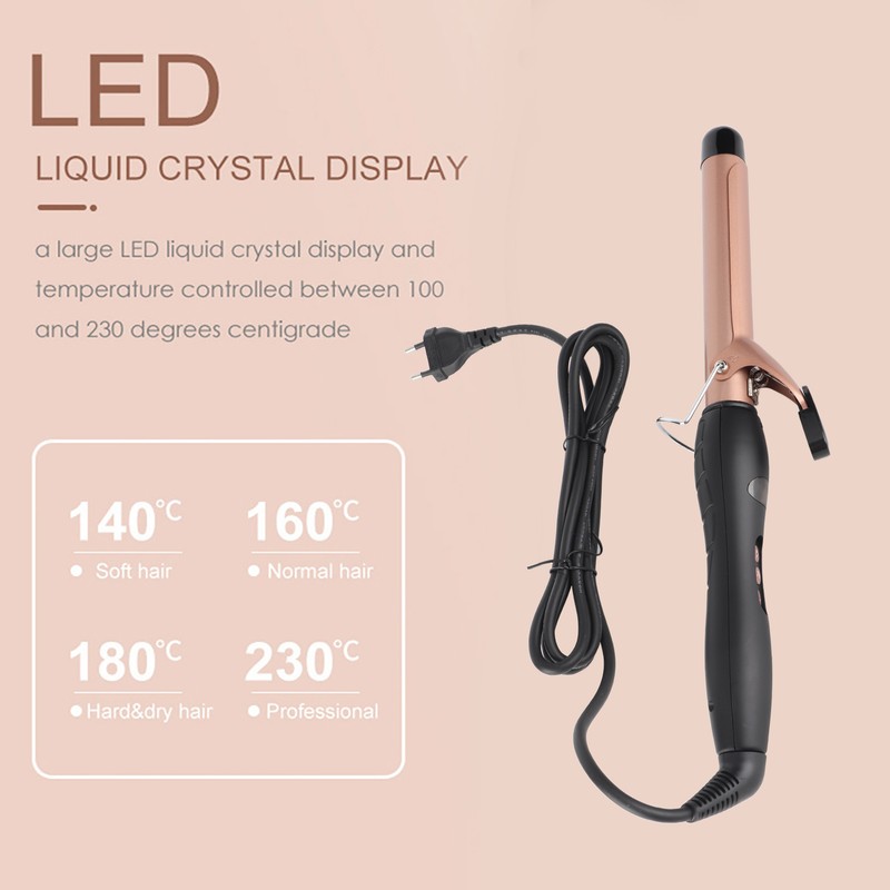 25mm Hair Curler Hair Curling Iron LCD Display Hair Curling