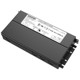 GOOVER Dimmable LED Driver, 150W 12V Power Supply, AC 110V-277V to DC 12V Transformer, 5-in-1 Dimming: ELV/MLV/TRIAC / 0-10V / 1-10V / 10V PWM/Potentiometer, Waterproof IP67, Class 2, UL Listed