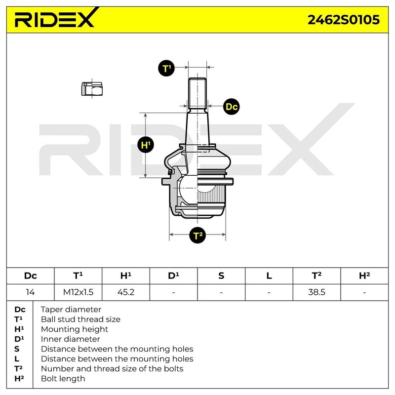 Ridex 2462S0105 Ball Joint