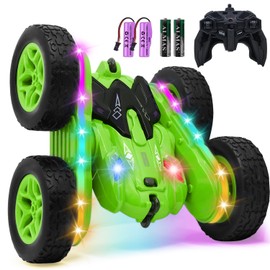 Tailtango Remote Control Car, Stunt RC Cars 2.4Ghz Double Sided 360° Rotating RC Crawler with Strip Lights and Headlights, 4WD Off Road Drift Truck for Boys Girls Birthday Gift