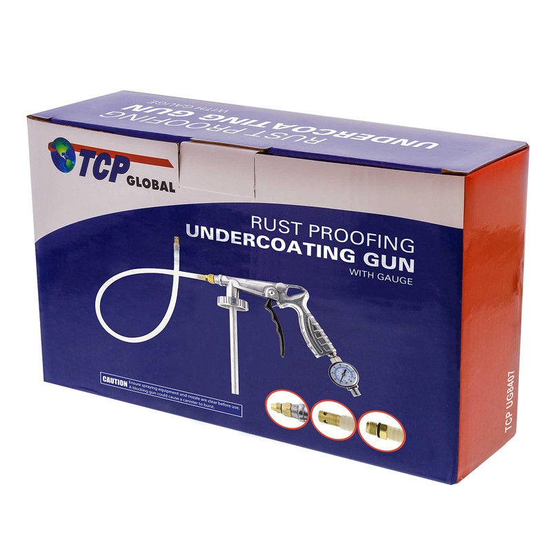 TCP Global Air Undercoating Spray Gun with Gauge, Includes 22"