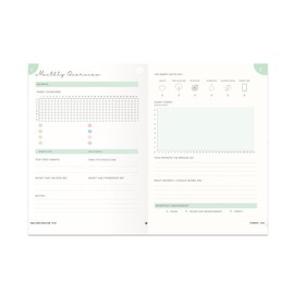 Portico Designs Ltd Happy Habits Productivity Journal Planner A5 with ribbon page marker and gold foil page edges, 180 pages FSC paper