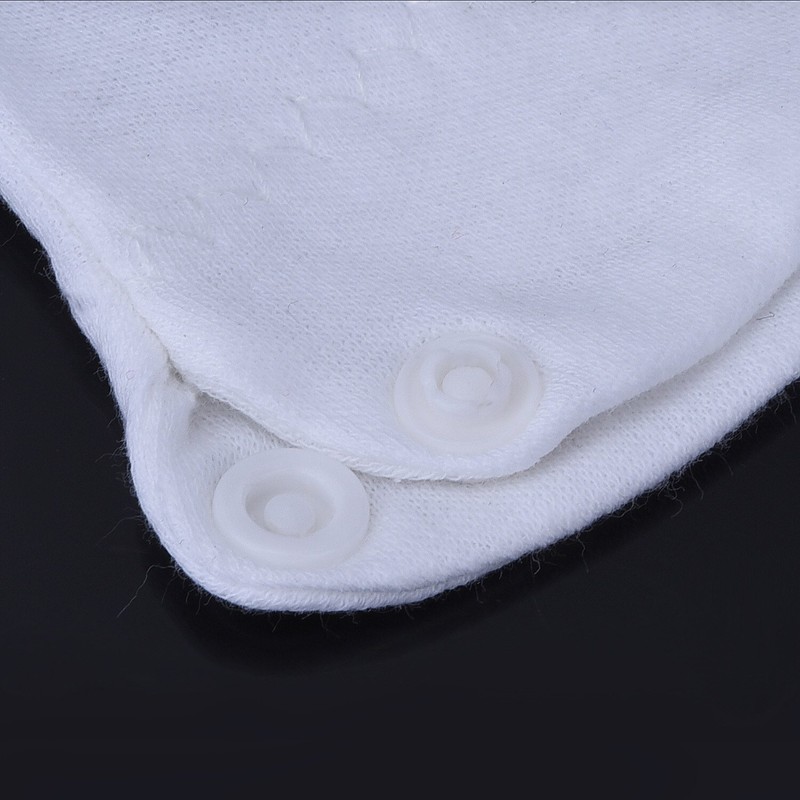 White Stitched Cotton Gloves Parade Gloves with Snap Closure, 2