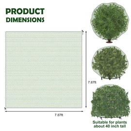 codree 3 Pcs Deer Netting for Shrubs- 7.8 x 7.8 Ft Deer Plant Netting Cover- Reusable Garden Plants Mesh Netting to Protect Undershrub Plant from Deer, Birds and Other Animals
