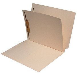 11 Pt. Manila Folders, Full Cut End Tab, Letter Size, 1/2 Pocket Inside Front, 1 Divider Installed (Box of 50)