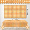4 Pack Orange Gingham Tablecloths for Birthday Party Fall Thanksgiving