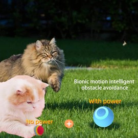 SVIEILLES cat Toy Two-Piece Set-Wloom Power Ball 2.0 -Red Rainbow Cat Toy Balls Soft Interactive Indoor Kittens Favorite Toys .Small Dogs Toy Balls Activity Chase Quiet Play Sponge Ball（Blue）