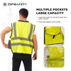 DPSAFETY Reflective Safety Vest With Back Plan Pocket, High Visibility