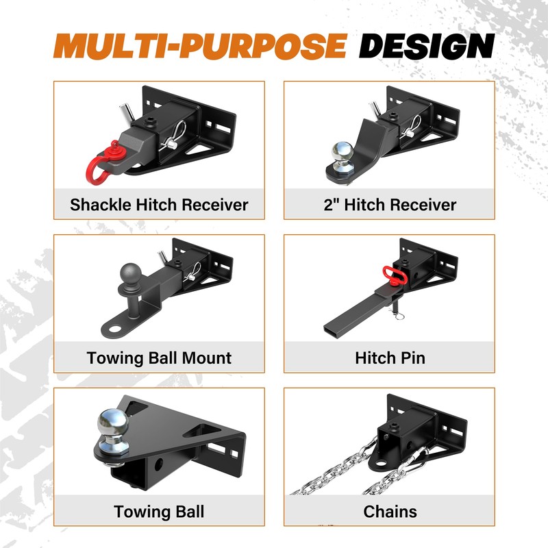 Lawn Mower Hitch 2" Receiver, Trailer Hitch for Zero Turn