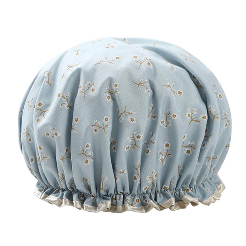 Shower Caps 2 Packs Waterproof Double Layers Shower Caps Elastic