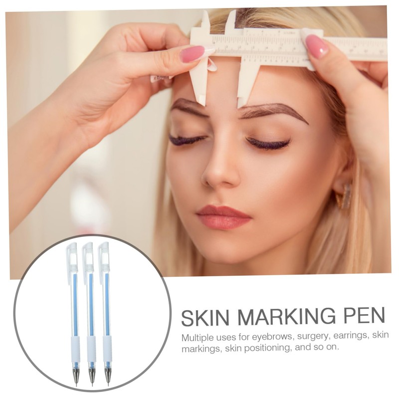 VICASKY 3pcs Tattoo Supplies Skin Marking Pen Eyebrow Pen Microblading