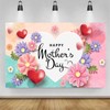 Happy Mother's Day Backdrop Banner,Pink Flower Large Fabric Background Banner