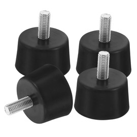 jojofuny 4Pcs Adjustable Heavy Duty Furniture Levelers Rubber Feet for Tables Chairs Desks Cabinets Machine Legs, Black