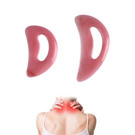 Body Gua Sha Stone, Guasha Stone, Face Massage Stone, Facial Stones, Rosental Gua Sha Rose Quartz, Face Massager, Skincare Face Roller Jade for Beauty, Lifting, Body Massager, Pack of 2