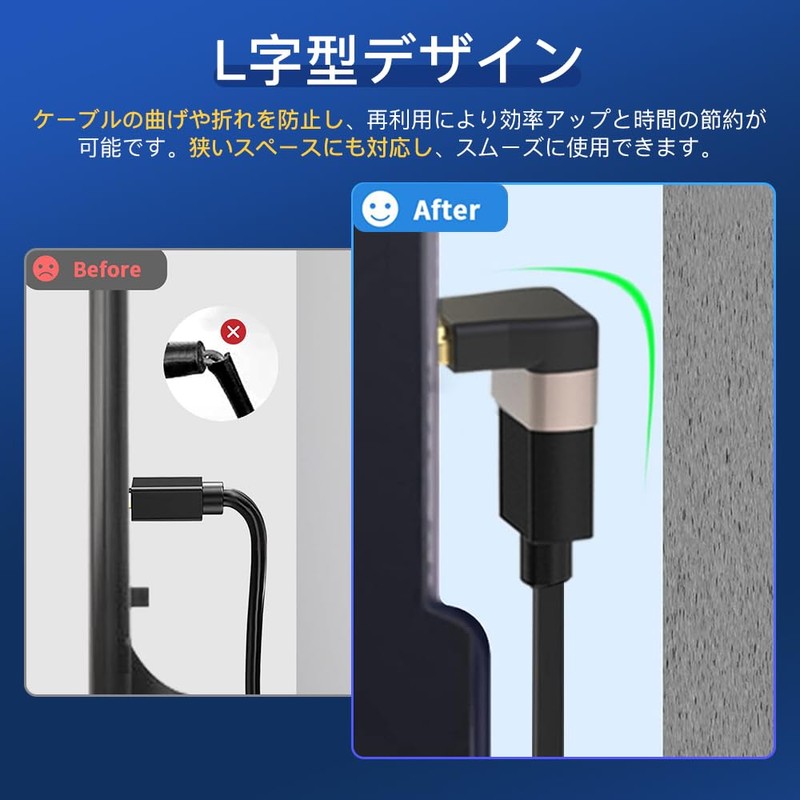 YFFSFDC HDMI to HDMI Adapter (90 Degree Upward Down)