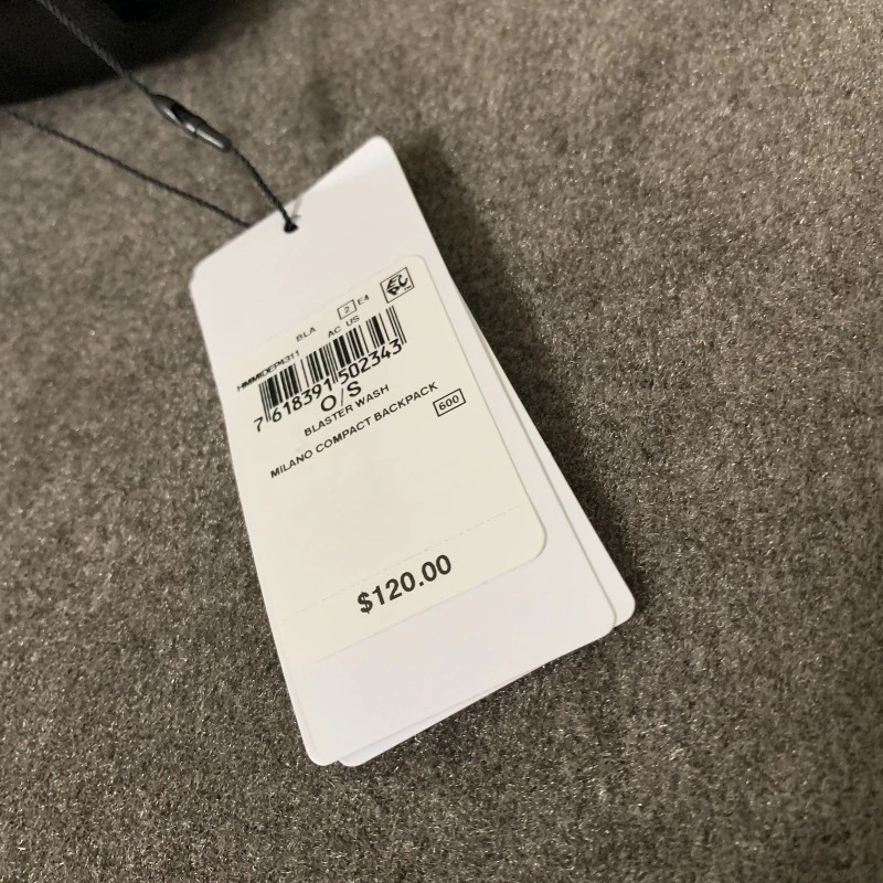 Guess Men's Milano Compact Backpack Solid Black Blaster Wash Embossed