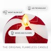 Luminara Flameless Candle Candy Cane Red Glitter Sphere, Unscented Real