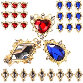 Baluue 30pcs Heart-Shaped Nail Rhinestones and Charms Manicure Decorations for Creative Nail Art for Women and Girls Themed Parties and Events