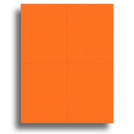 Desktop Publishing Supplies - Papel postal de 4 colores en blanco (25 hojas/100 postales), color naranja