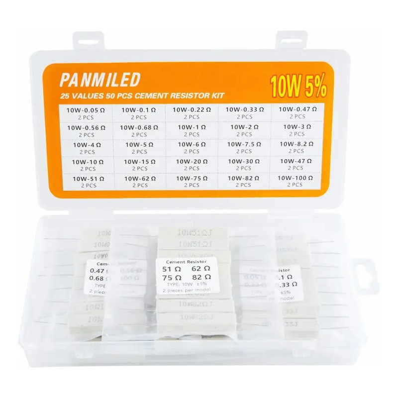10w 5% 0.05r A 100r 25valores 50pzs Kit De Resistores