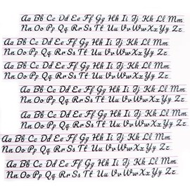 Cursive Letters Desk Strips, Removable Stickers -26 Alphabet Letters, 1.0 x 7.7 Inches, Set of 26