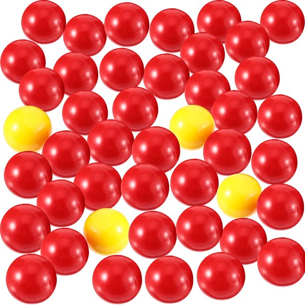 Gejoy 42 Pieces Game Replacement Marbles 2 Sets Game Replacement Balls Compatible with Hungry Hungry Hippos, 38 Red Balls and 4 Yellow Balls