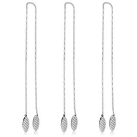 JIYIN 3 PCS Napkin Chain, Metal Chain Napkin Clips Adjustable Lightweight Portable Napkin Holder Towel Apron Bibs Fixing Clip for Runners Youth Adult and Elderly, Silver