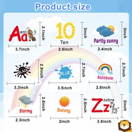 Alphabet ABC Number Stickers Classroom Wall Stickers Nursery Learning Color Weather Wall Decals Educational Letters Wall Stickers s Bedroom Living Room Playroom Decoration, 6.0 Count