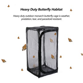 30" Heavy Duty Monarch Butterfly Habitat, Outdoor Collapsible Insect Mesh Cage Terrarium Pop-up with Zipper Protection and Unzip Bottom