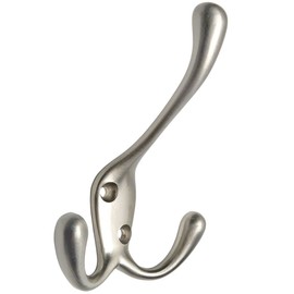 Designers Impressions 58005 Satin Nickel Heavy Duty Coat & Hat Hook