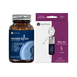 Nativa5 Magnezzzium | GLICINATO DE MAGNESIO QUELADO + Hongo Reishi + L-Teanina + GABA | Suplemento Natural para DORMIR BIEN, Sueño Profundo Sin Melatonina |Ingredientes Certificados 60 Cápsulas Veganas (Magnezzzium + Roll On Lavanda)