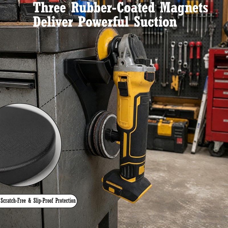 Magnetic Angle Grinder Holder & Disc Storage,No-Drill Grinder Stand