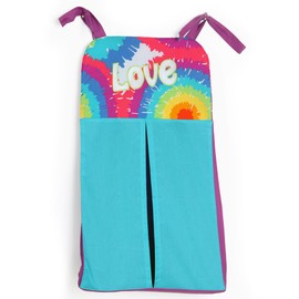 One Grace Place Terrific Tie Dye Diaper Stacker, Aqua Blue, Royal Blue, Purple, Yellow, Green, Orange, Pink, Red and White