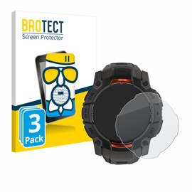 BROTECT Anti-Glare Protective Glass for Garmin Instinct 3 Solar (45 mm) (Pack of 3) Protective Film Tempered Glass Matt [Scratch-Resistant 9H, Anti-Reflection]