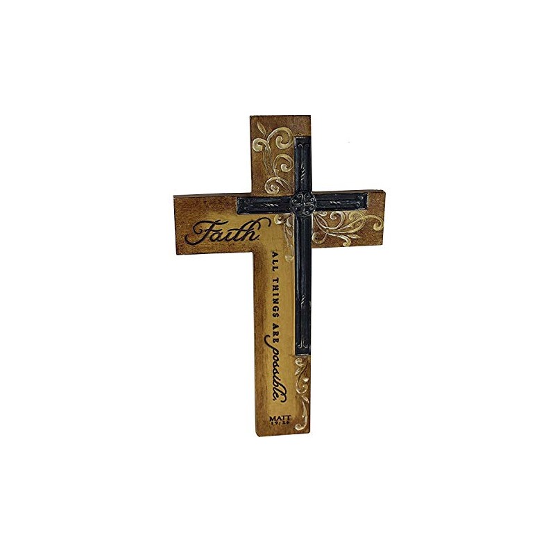 Dicksons Faith All Things Filigree Wood Look 9 Inch Resin