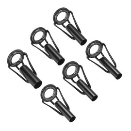 PATIKIL 4.2-5.5 mm Fishing Rod Tip Repair Kit 6 Pieces Stainless Steel Stake Ring Guide Replacement for Saltwater Freshwater Fishing Black