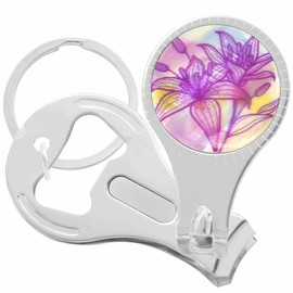 Pretty Flower Nail Clippers Plus Bottle Opener Keychain