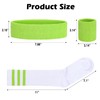 ONUPGO 5 Pieces Sweatbands Striped Socks Set Sports Headband Wristbands