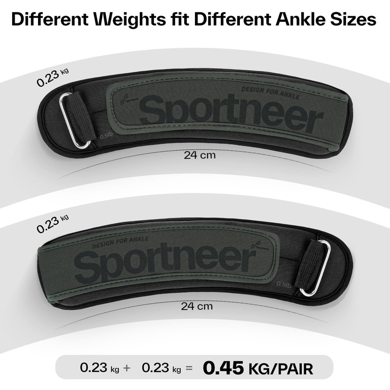Sportneer Ankle Weights 2 * 0.23Kg for Men Women Kids