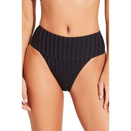 Vitamins A Women's Standard Emmi High-Waist Bottoms, Black Superrib, Medium