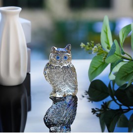 Ornalrist Crystal Gold Owl Collectible Figurines, Birthday Christmas Cute Owl Gifts for Women Children Crystal Ornament for Home Office