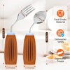 Ehucon Thick Solid Weighted Adaptive Utensils Set, Non-slip Handle Eating