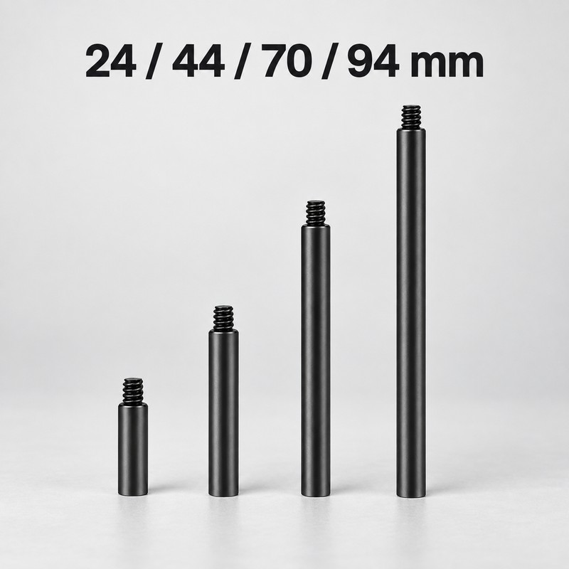 1/4-Inch Drive Extension Rod Set – 24mm/44mm/70mm/94mm Chrome Vanadium Steel