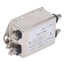 Uadme EMI Filter, DEA4-20A Mains Filter, EMI Performance Filter, 115V 250V 20A 50/60Hz 2-Pin Single-Phase Filter, Effective Filtering of Noise and Interference Signals in the Power Supply