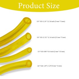 4 Sizes Strimmer Fuel Line, Yellow Fuel Line, Universal PartsFuel Lines Hose Tube Petrol Pipe, for Outdoor Chainsaws, Lawn Mowers, Snow Blowers, Water Pumps and Small Engines.(Yellow)