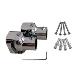 Naiture Shower Curtain Rod Swivel Flange, Zinc Alloy, Chrome Finish