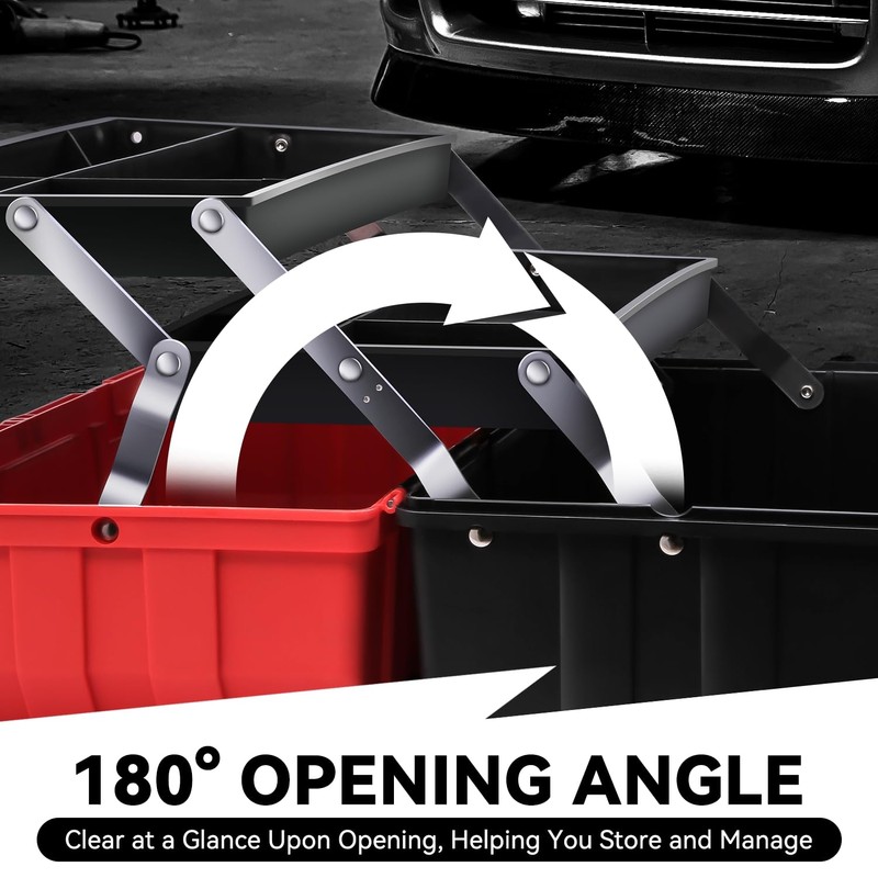 Auto Dynasty Tool Box Organizer Portable 3-layer Folding Toolbox with