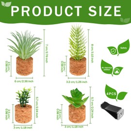 Tallew 4 Pcs Succulent Air Vent Clip Car Accessories Cute Plant Green Decoration Boho Car Accessories Gift Air Freshener for Women Girl Man Mini Artificial Plant for Interior Clips Diffuser