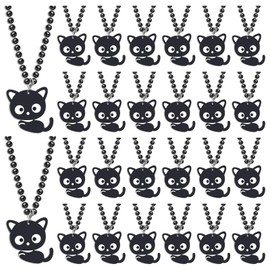 KeeStar 24 Pack Cat Necklace Party Favors for Animal Themed Party, Baby Shower, Birthday, School Carnival Rewards, Photography Props, Home Decorations, Classroom Prize