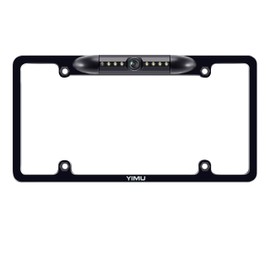 YIMU License Plate Frame Backup Camera HD Rear View Reverse Camera with 7 LED Night Vision 150 Degree Viewing Angle, Waterproof, for Cars/SUV/Pickup/Truck/Van/RV/Trailer Single Power Rear View System
